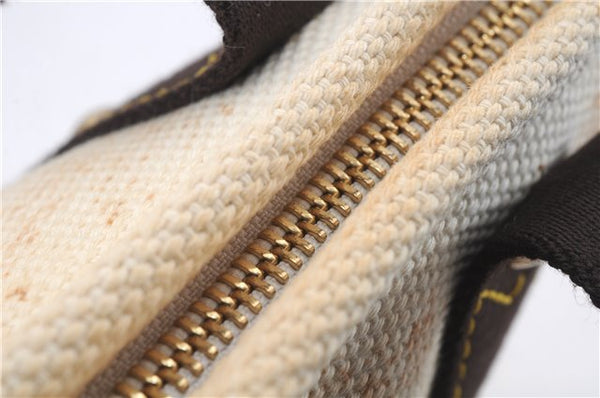 Authentic Louis Vuitton Antigua Cabas PM Hand Bag White Brown M40039 LV 4926D