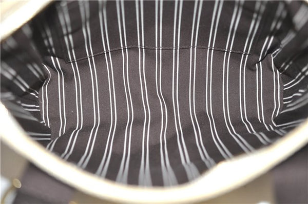 Authentic Louis Vuitton Antigua Cabas PM Hand Bag White Brown M40039 LV 4926D