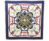 Authentic HERMES Carre 90 Scarf "EPERON D'OR" Silk Navy 4927E