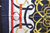 Authentic HERMES Carre 90 Scarf "EPERON D'OR" Silk Navy 4927E