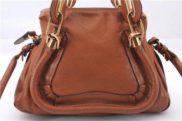 Authentic Chloe Paraty Small 2Way Shoulder Hand Bag Purse Leather Brown 4928E