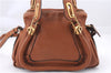 Authentic Chloe Paraty Small 2Way Shoulder Hand Bag Purse Leather Brown 4928E