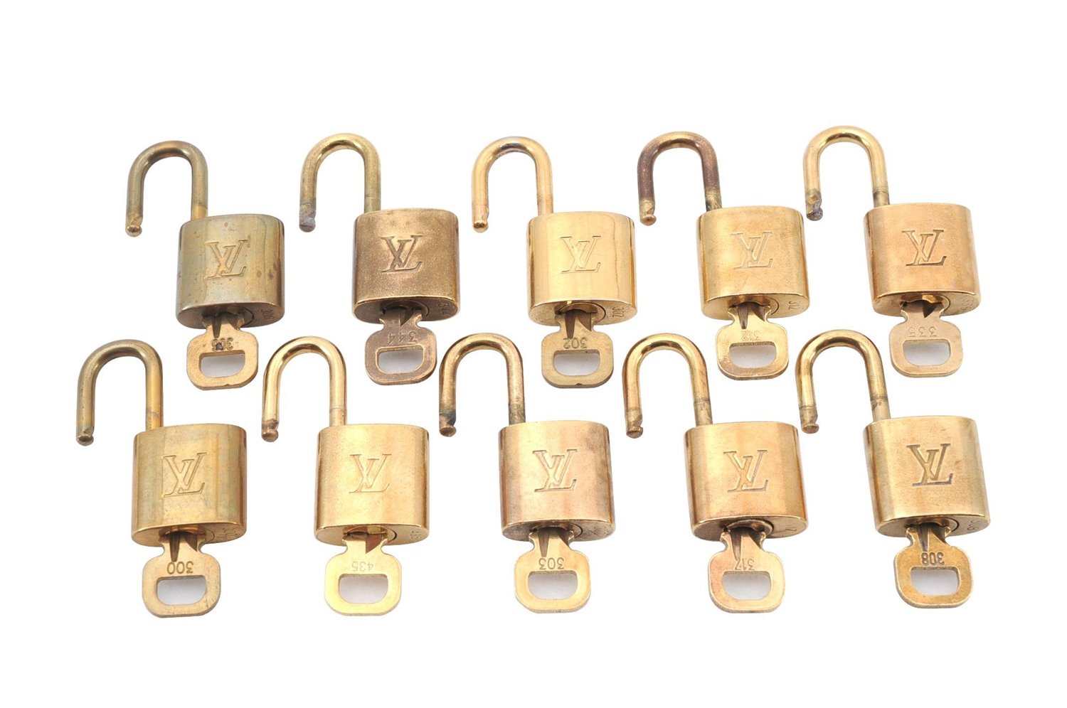 Authentic LOUIS VUITTON Padlock & Keys 10Set LV 4929C