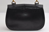 Authentic GUCCI Vintage Bamboo Hand Bag Purse Leather Black 4929I