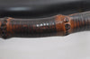 Authentic GUCCI Vintage Bamboo Hand Bag Purse Leather Black 4929I