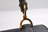 Authentic GUCCI Vintage Bamboo Hand Bag Purse Leather Black 4929I