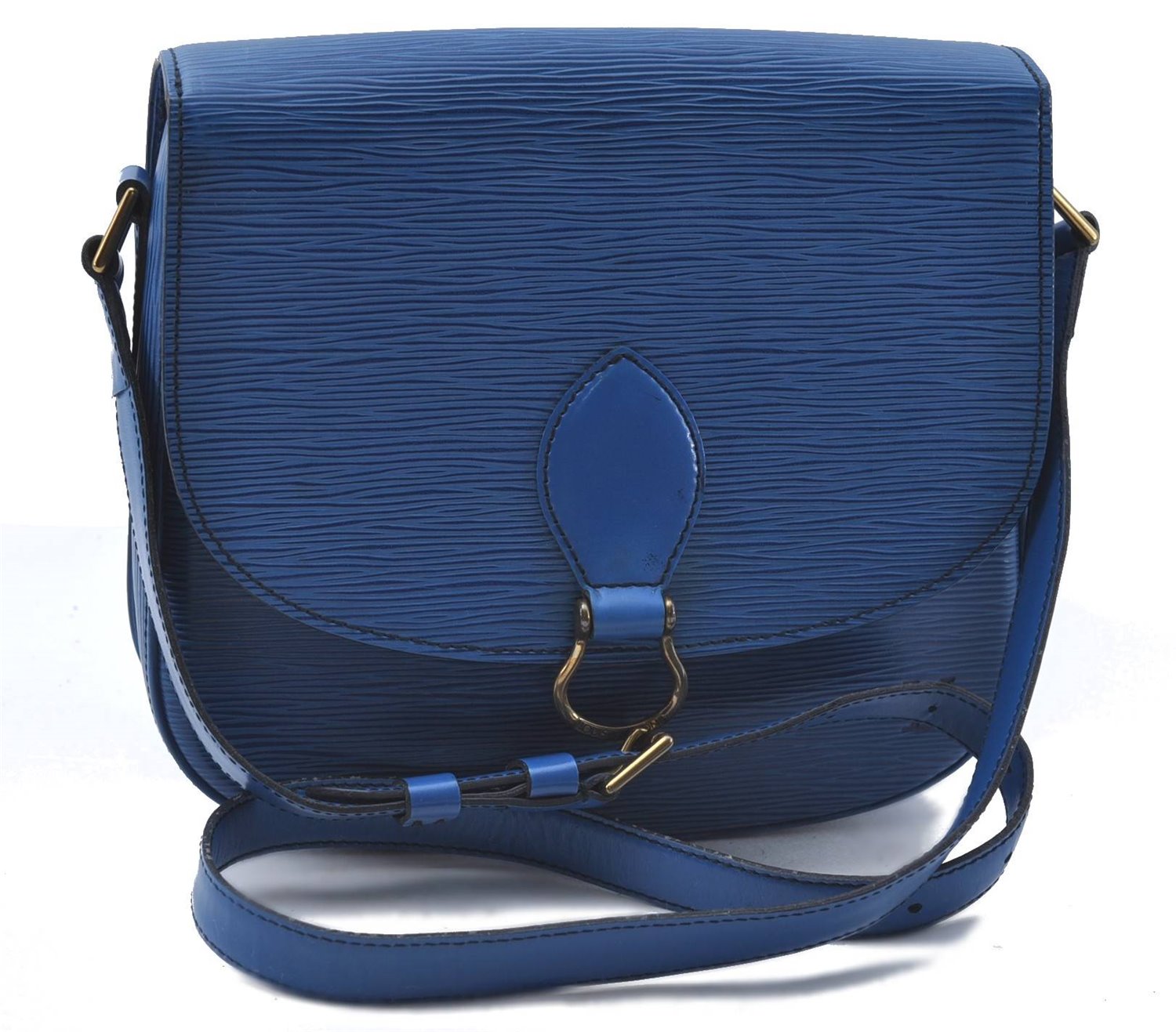 Auth Louis Vuitton Epi Saint Cloud GM Shoulder Cross Body Bag M52195 Blue 4930D