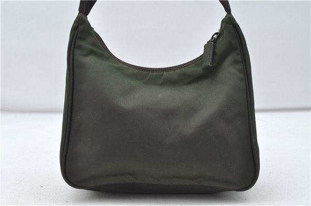 Authentic PRADA Nylon Hand Bag Purse Khaki Green 4932D