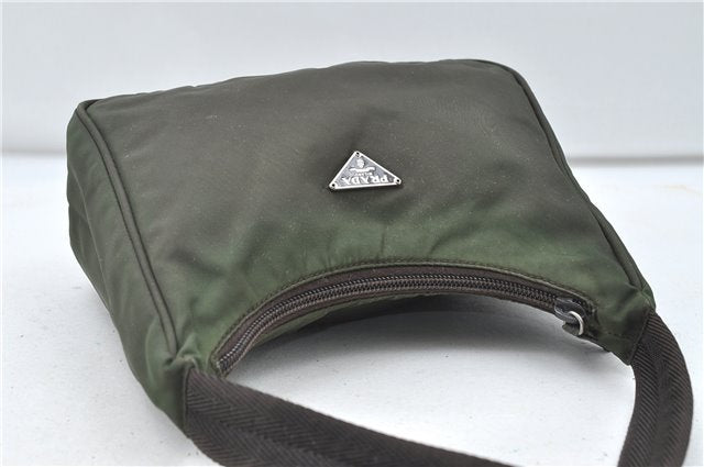 Authentic PRADA Nylon Hand Bag Purse Khaki Green 4932D