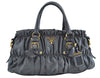 Authentic PRADA Vintage Nylon Leather 2Way Hand Bag Gray 4933H