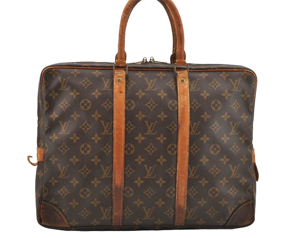 Authentic Louis Vuitton Monogram Porte Documents Voyage M53361 Briefcase 4936I