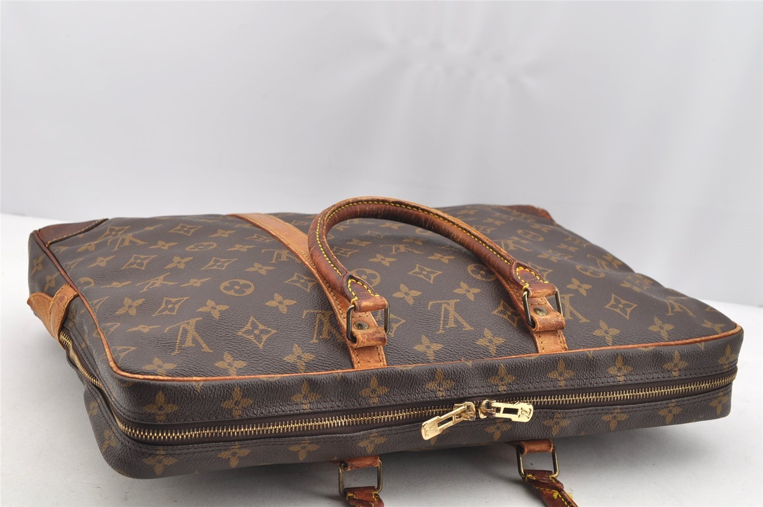 Authentic Louis Vuitton Monogram Porte Documents Voyage M53361 Briefcase 4936I