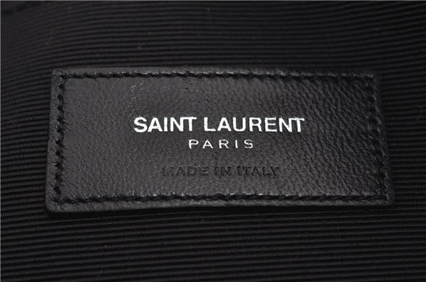 Authentic SAINT LAURENT Star Motif Clutch Hand Bag Leather 397295 Black 4938F