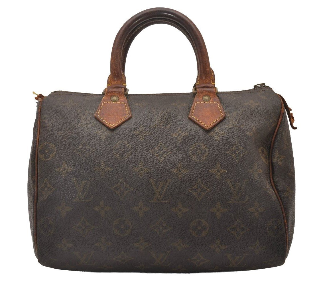 Authentic Louis Vuitton Monogram Speedy 25 Boston Hand Bag M41528 Junk 4938I