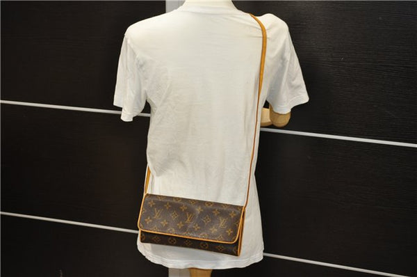Authentic Louis Vuitton Monogram Pochette Twin GM Shoulder Bag M51852 LV 4941D