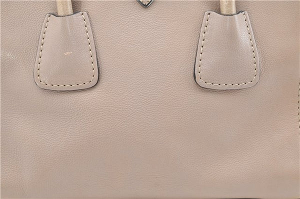 Authentic PRADA GLACE CALF Leather 2Way Shoulder Hand Bag B2625M Beige 4945F