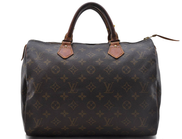 Authentic Louis Vuitton Monogram Speedy 30 Hand Boston Bag M41526 LV 4948D