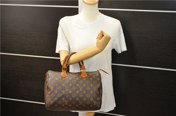 Authentic Louis Vuitton Monogram Speedy 30 Hand Boston Bag M41526 LV 4948D