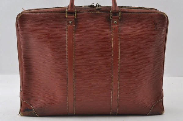 Authentic Louis Vuitton Epi Porte Documents Voyage Briefcase M54473 Brown 4951I