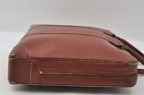 Authentic Louis Vuitton Epi Porte Documents Voyage Briefcase M54473 Brown 4951I