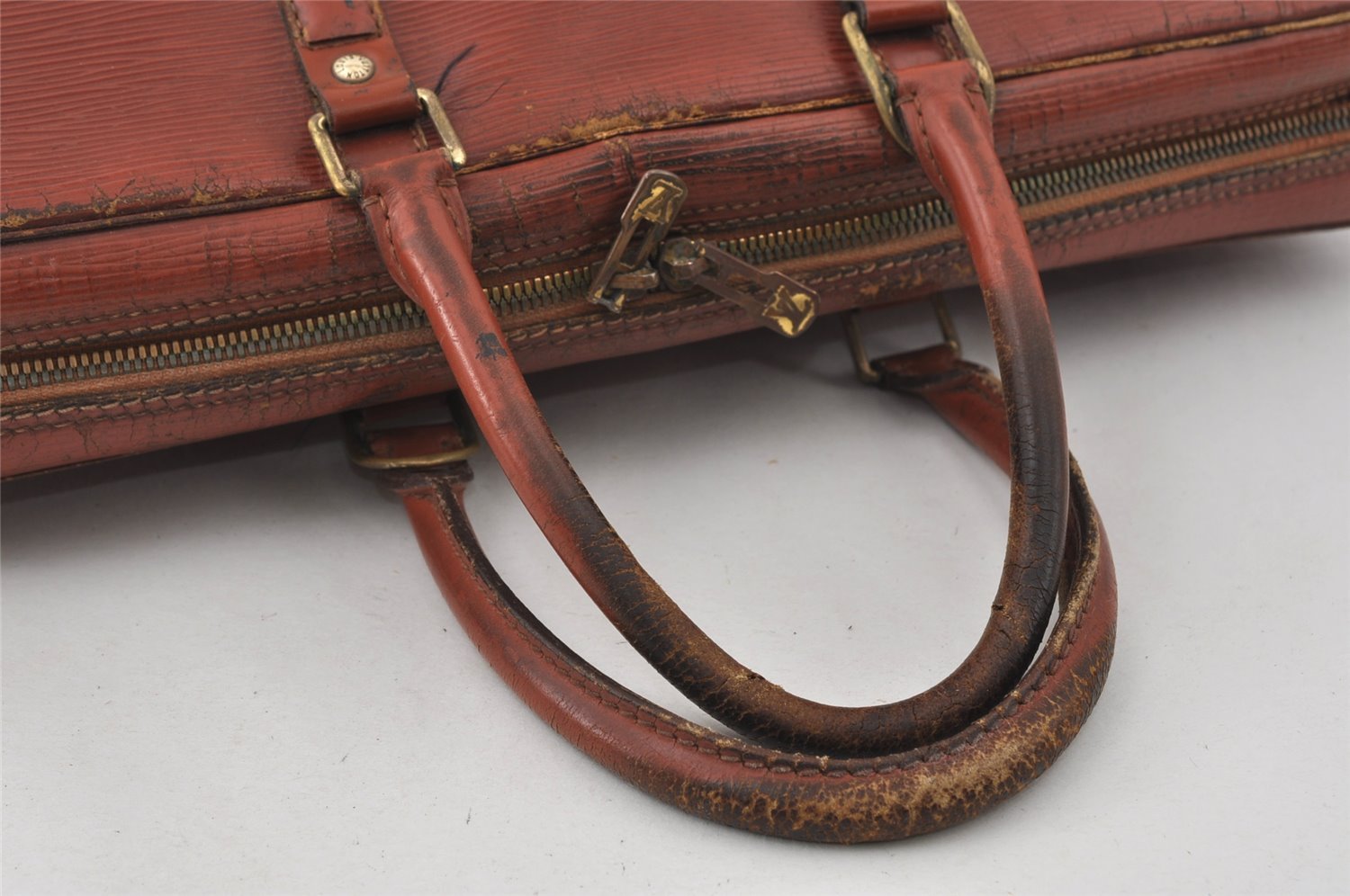 Authentic Louis Vuitton Epi Porte Documents Voyage Briefcase M54473 Brown 4951I