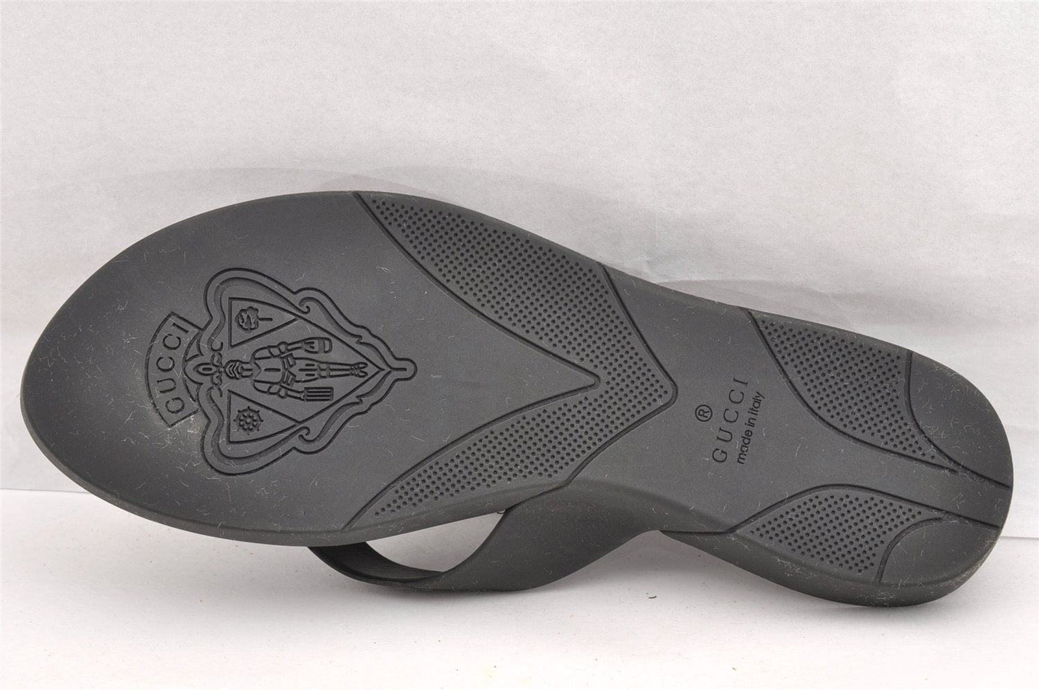 Authentic GUCCI Vintage Flip Flops Sandals Rubber Size US Size 9 Black 4952I