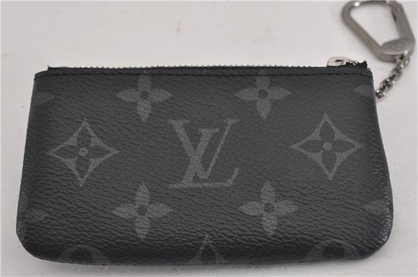 Auth Louis Vuitton Monogram Eclipse Pochette Cles Coin Purse Bi-color Box 4960F