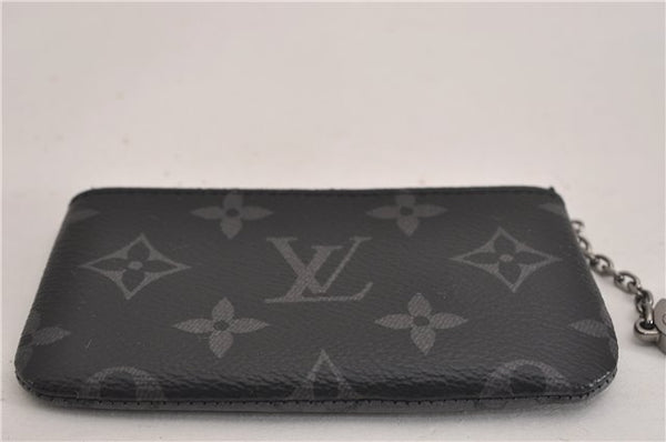 Auth Louis Vuitton Monogram Eclipse Pochette Cles Coin Purse Bi-color Box 4960F