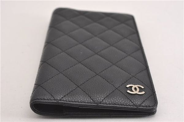 Authentic CHANEL Caviar Skin Matelasse Agenda Notebook Cover CC Logo Black 4961F