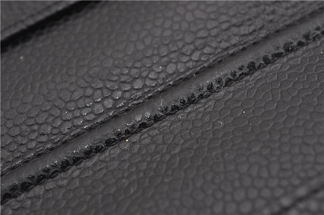 Authentic CHANEL Caviar Skin Matelasse Agenda Notebook Cover CC Logo Black 4961F