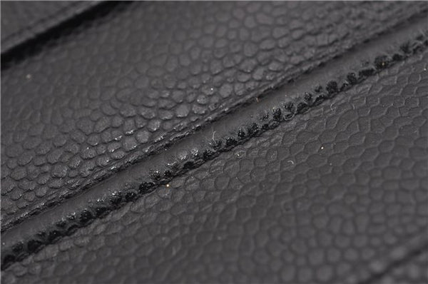 Authentic CHANEL Caviar Skin Matelasse Agenda Notebook Cover CC Logo Black 4961F