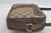 Authentic GUCCI Web Sherry Line Shoulder Cross Bag GG PVC Leather Brown 4961I