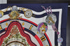 Authentic HERMES Carre 90 Scarf "Palmi Les FLEURS JE COMPTE" Silk Navy Box 4967F