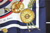 Authentic HERMES Carre 90 Scarf "Palmi Les FLEURS JE COMPTE" Silk Navy Box 4967F