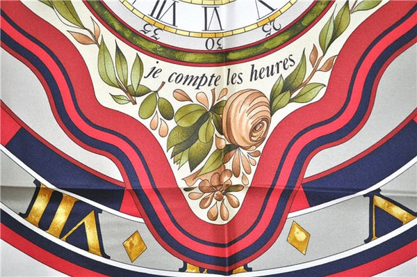 Authentic HERMES Carre 90 Scarf "Palmi Les FLEURS JE COMPTE" Silk Navy Box 4967F