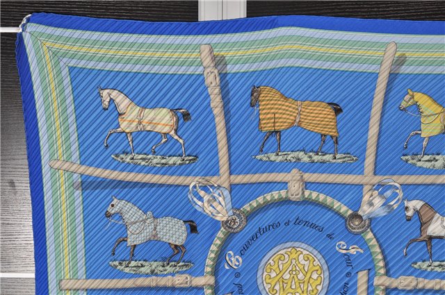 Auth HERMES Pleats Scarf 