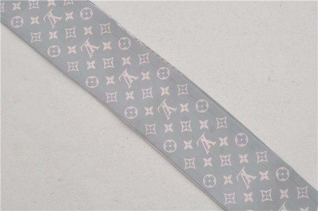 Authentic Louis Vuitton Bandeaux Monogram Padlock Pattern Scarf Silk Gray 4970F