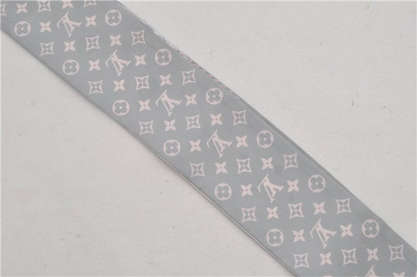 Authentic Louis Vuitton Bandeaux Monogram Padlock Pattern Scarf Silk Gray 4970F