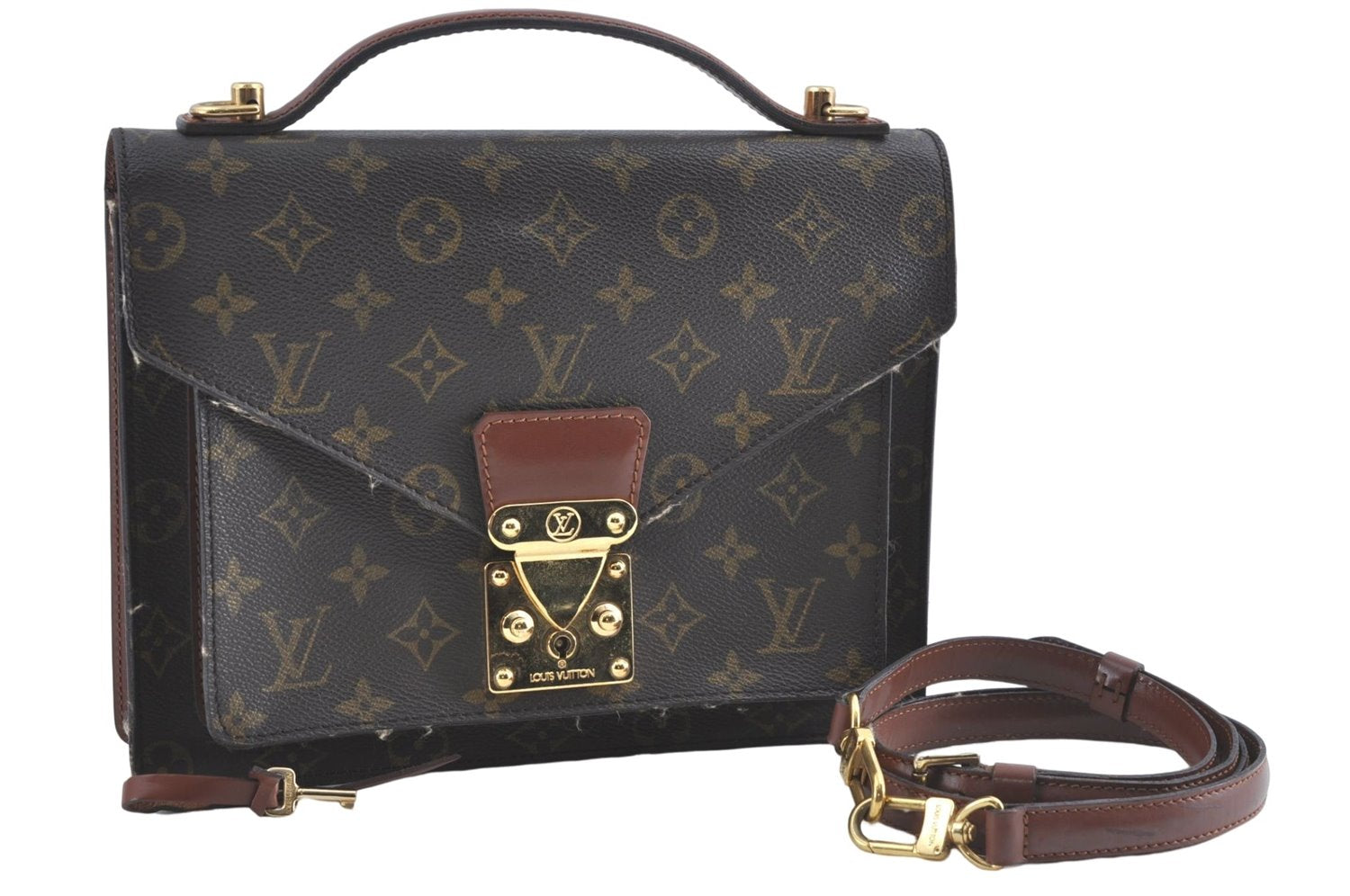 Authentic Louis Vuitton Monogram Monceau 2Way Shoulder Hand Bag M51187 LV 4971B