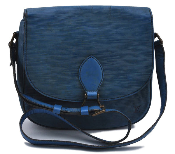 Auth LOUIS VUITTON Epi Saint Cloud GM Shoulder Cross Body Bag M52195 Blue 4974C