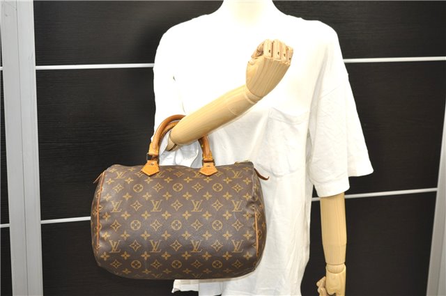 Authentic Louis Vuitton Monogram Speedy 30 Hand Boston Bag M41526 LV 4976D