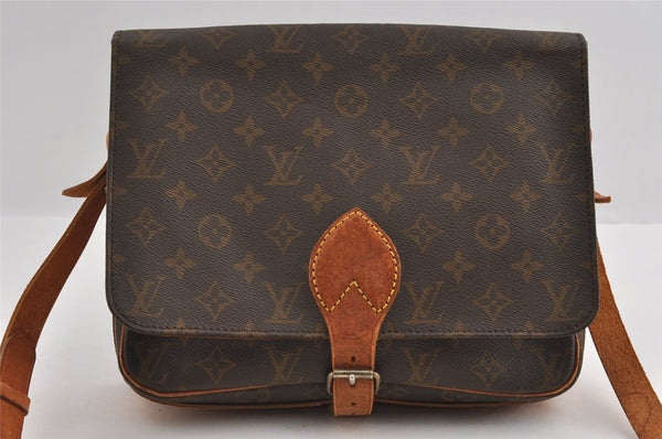 Authentic Louis Vuitton Monogram Cartouchiere GM Shoulder Bag Old Model 4977I