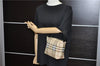 Authentic BURBERRY Vintage Nova PVC Leather Shoulder Hand Bag Purse Beige 4980F