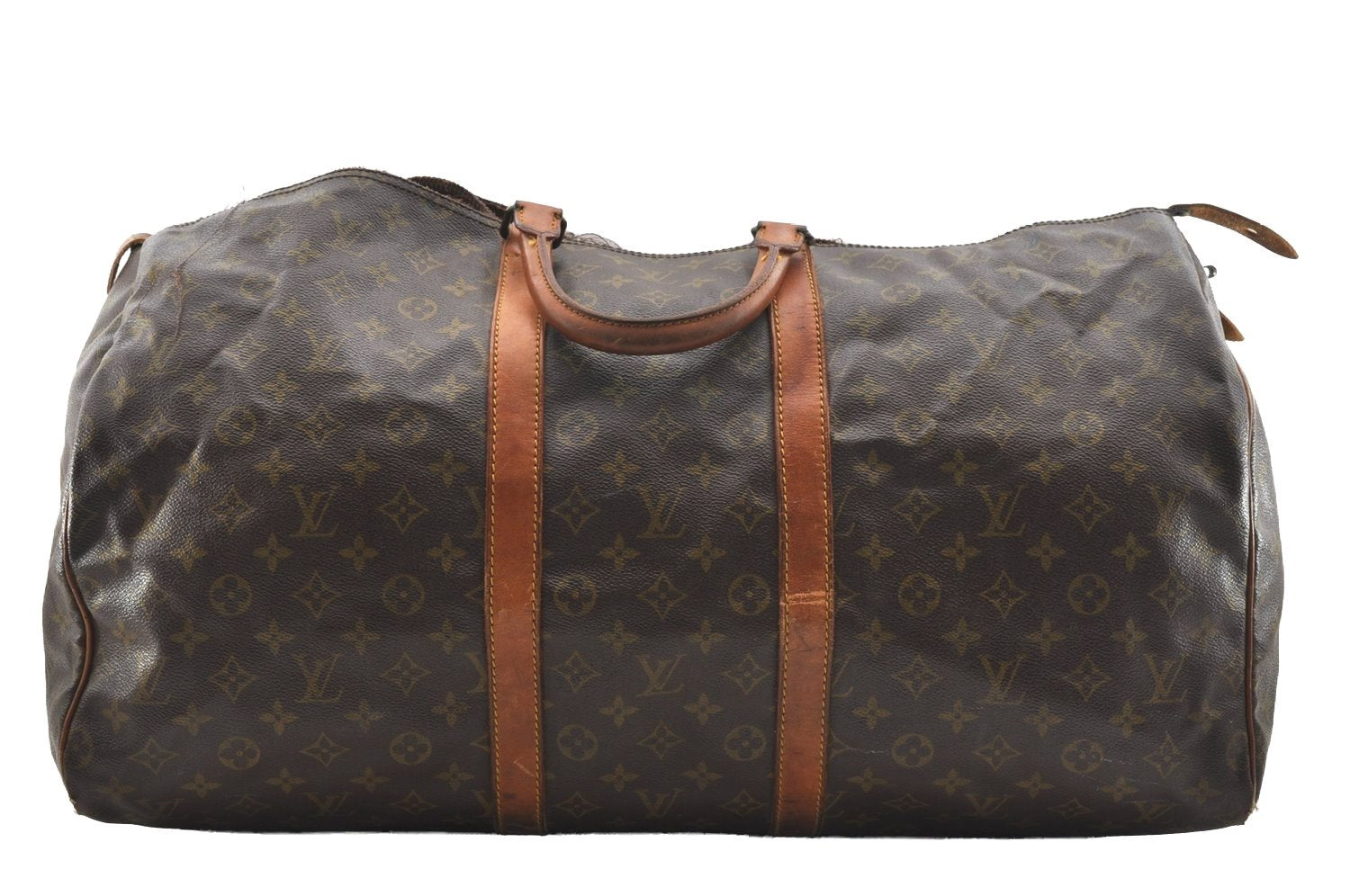 Authentic Louis Vuitton Monogram Keepall 55 Boston Bag Old Model LV Junk 4980I