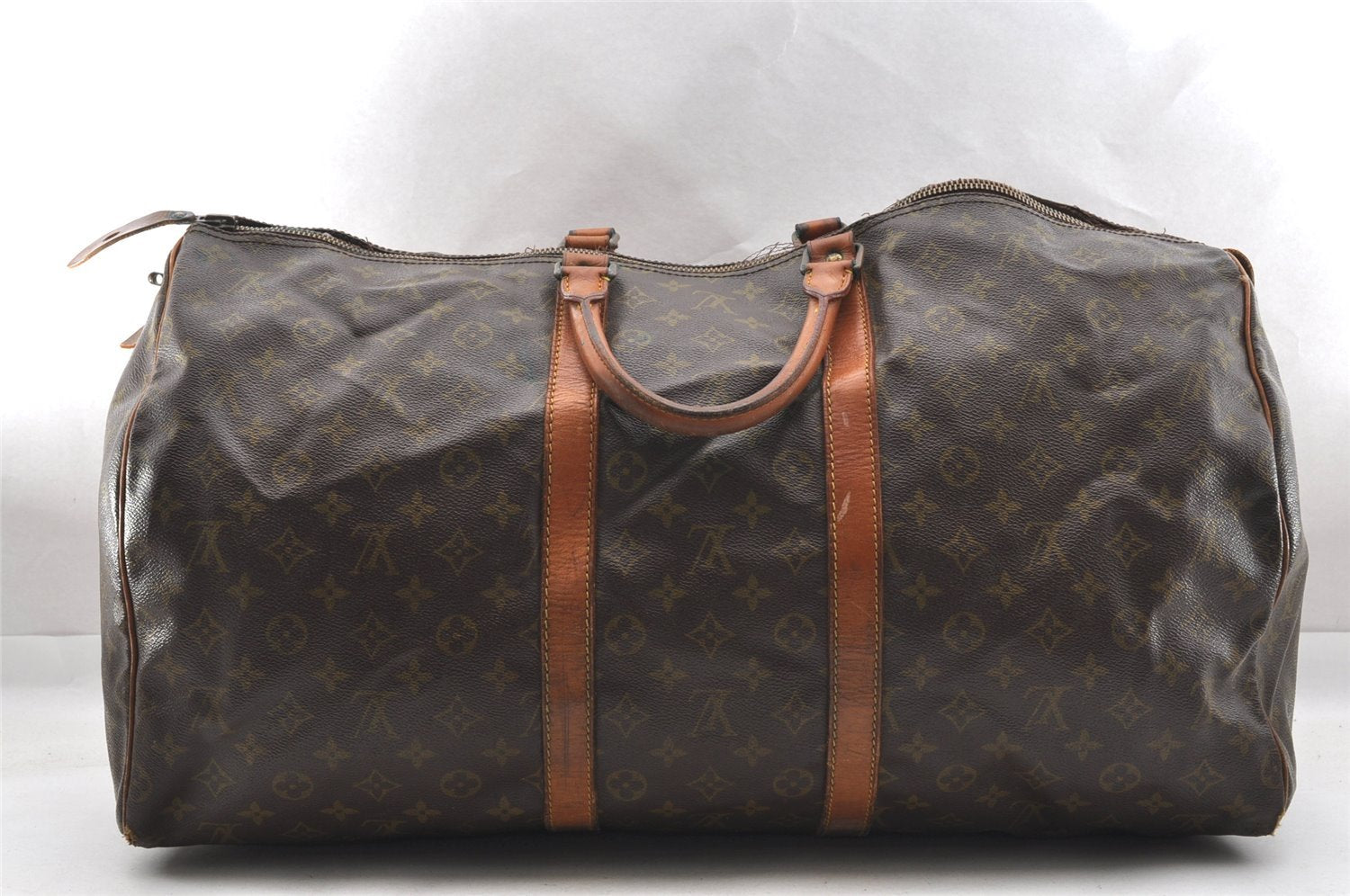 Authentic Louis Vuitton Monogram Keepall 55 Boston Bag Old Model LV Junk 4980I