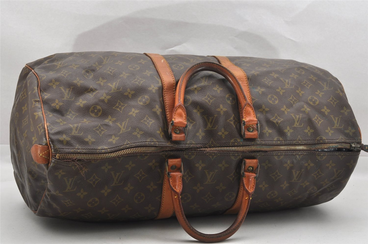 Authentic Louis Vuitton Monogram Keepall 55 Boston Bag Old Model LV Junk 4980I