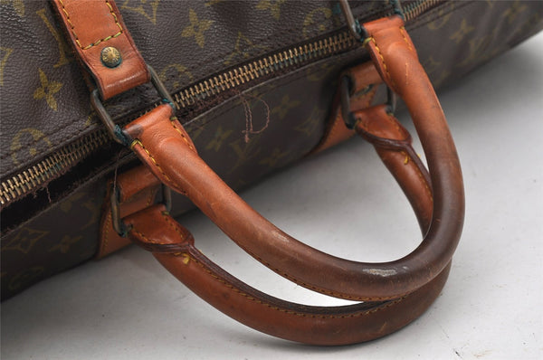 Authentic Louis Vuitton Monogram Keepall 55 Boston Bag Old Model LV Junk 4980I