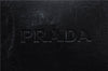 Authentic PRADA Leather Hand Bag Purse Black 4982D