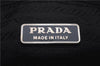 Authentic PRADA Leather Hand Bag Purse Black 4982D