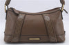 Authentic BURBERRY Vintage Leather Enamel Shoulder Hand Bag Brown 4983D